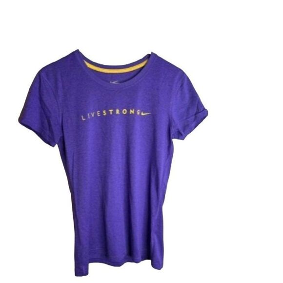 NIKE Dri Fit Short Sleeve Tee  Small Purple With Yellow - Picture 1 of 1